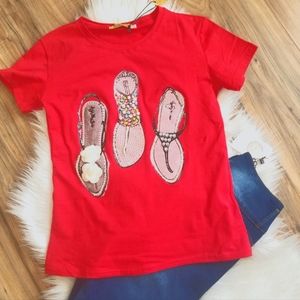 Vinizbena fashion t shirts with rhinestones
